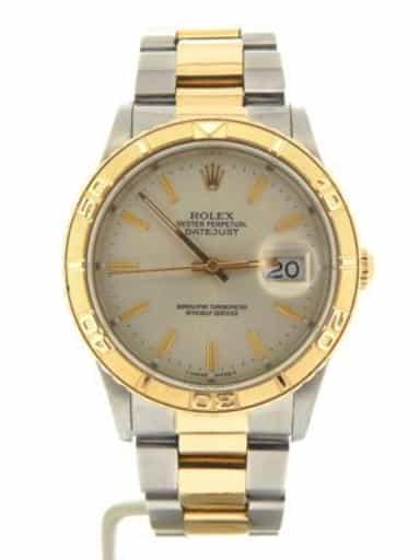 Mens Rolex Two-Tone 18K/SS Datejust Turn-O-Graph Silver  16263 (SKU E563558MT)