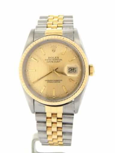 Mens Rolex Two-Tone 18K/SS Datejust 16233 Gold Tapestry (SKU XIII696NMT)