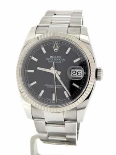 Mens Rolex Stainless Steel Datejust Black  116234 (SKU D947753MT)