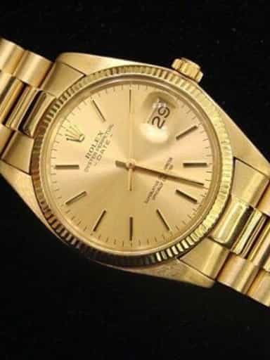 Mens Rolex 14K Yellow Gold Date Champagne 1503 (SKU 842MT)