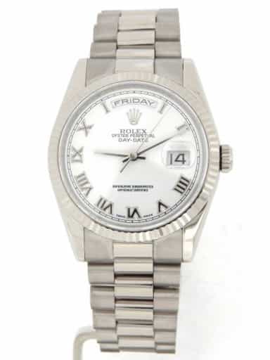 Mens Rolex 18K Gold Day-Date President White Roman 118239 (SKU F745919MT)