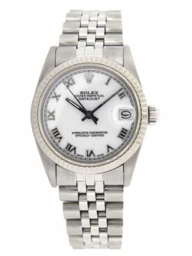 Mid Size Rolex Stainless Steel Datejust White Roman 68274 (SKU 8250906MT)