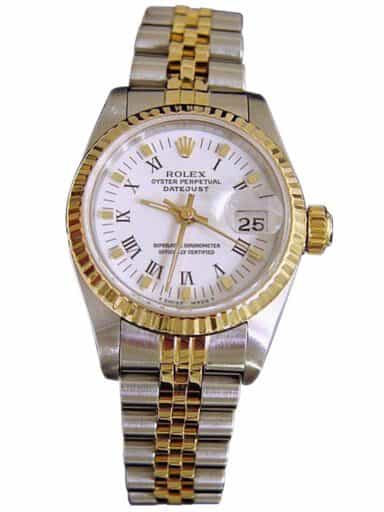 Ladies Rolex Two-Tone 18K/SS Datejust White Roman 69173 (SKU 9818255MT)