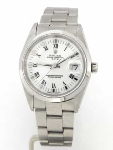 Mens Rolex Stainless Steel Date White Roman 15200 (SKU L495933MT)