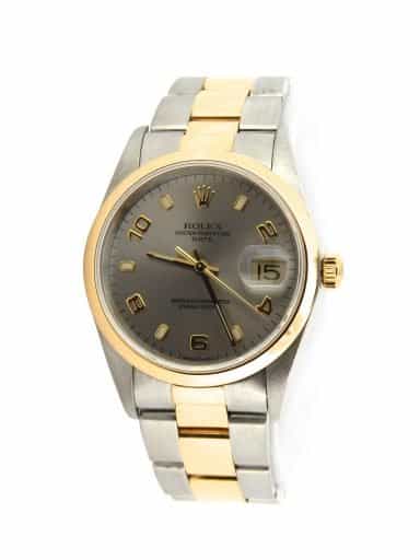 Mens Rolex Two-Tone 18K/SS Date Slate Arabic 15203 (SKU P178060AMT)