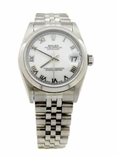 Mid Size Rolex Stainless Steel Datejust White Roman 78240 (SKU P589057AMT)