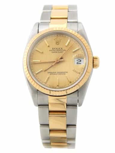 Ladies Midsize Rolex Two-Tone Datejust Champagne 68273 (SKU 68273TAPOYSAMT)