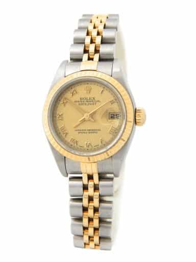 Ladies Rolex Two-Tone 18K/SS Datejust Gold Roman Dial 79173 (SKU K439992gramt)
