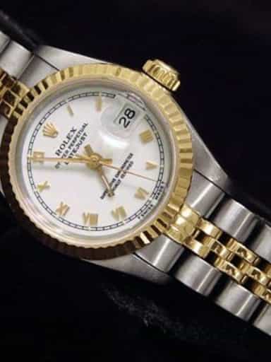 Ladies Rolex Two-Tone 18K/SS Datejust White Roman 69173 (SKU 9113850MT)
