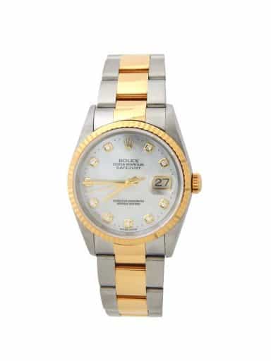 Mens Rolex 2Tone Datejust Watch 16233 Factory MOP Diamond Dial (SKU BP775475AMT)
