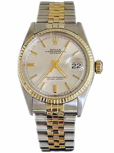 Mens Rolex Two-Tone 14K/SS Datejust Silver 1601 (SKU B3759935BCMT)