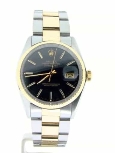 Mens Rolex Two-Tone Datejust Black 16013 (SKU B5908500NMT)