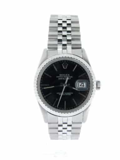 Mens Rolex Stainless Steel Datejust Black 16030 (SKU B7292396NMT)