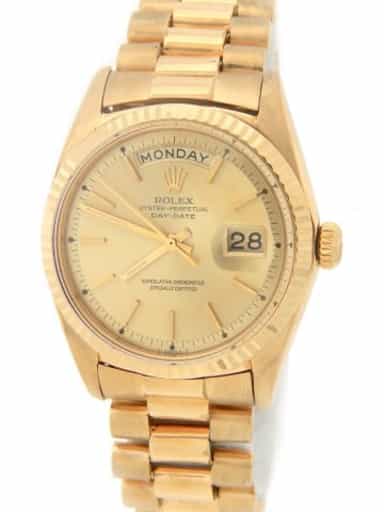 Mens Rolex 18K Gold Day-Date President Champagne 1803 (SKU 1939064AMT)