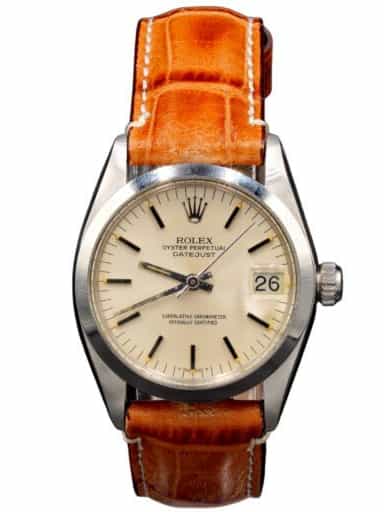 MidSize 31mm Rolex Stainless Steel Datejust Watch Silver Dial 6824 (SKU 6824LEBRMT)