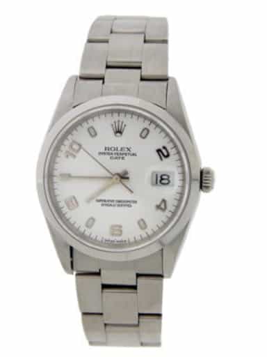 Mens Rolex Stainless Steel Date Watch White Arabic 15200 (SKU A244553AMT)
