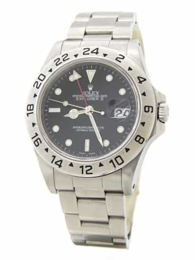 Mens Rolex 16570 Stainless Steel Explorer II Watch with Black Dial (SKU A461187AMT)