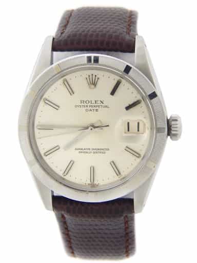 Vintage 1501 Mens Rolex Stainless Steel Date Watch with Brown Strap (SKU 762667LBRAMT)