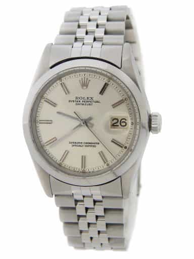 Mens Rolex Stainless Steel Datejust Watch with Silver Dial (SKU 2070037AMT)