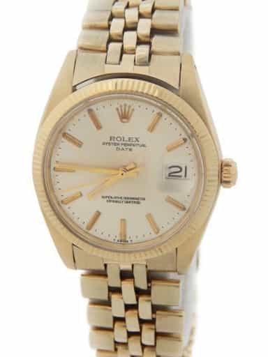 Mens Rolex 14K Yellow Gold Date Watch Ref. 1503 with Silver Dial (SKU 1503SLVRMT)