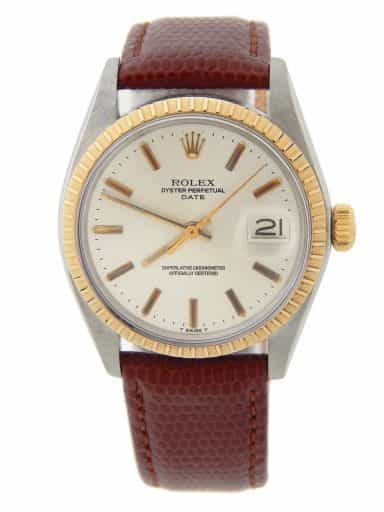 Mens Rolex Two-Tone Date Watch Model 1505 with Silver Dial (SKU 5845404BRAMT)