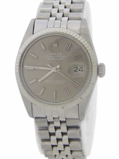 Mens Rolex Stainless Steel Datejust Watch 16014 with Slate Dial (SKU 7337473AMT)