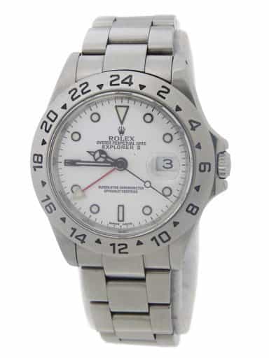 Mens Rolex Stainless Steel 16570 Explorer II Watch with White Dial (SKU K766876FPAMT)