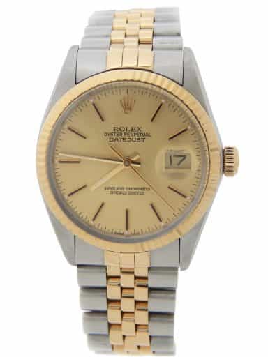 Mens Rolex Two-Tone Datejust Watch 16013 with Champagne Dial (SKU R331180AMT)