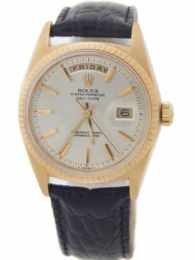 Mens Vintage Rolex 18K Gold Day-Date Watch Silver Dial 1803 (SKU 1908295AMT)