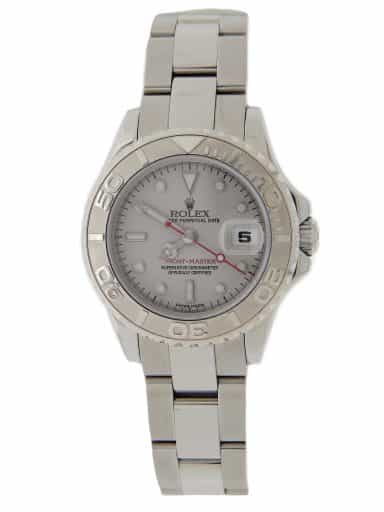 Ladies 29mm Rolex Stainless Steel Platinum Yacht-Master Watch 169622 (SKU M818604AMT)