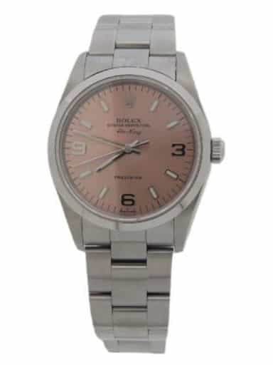 Mens Rolex 14000M Stainless Steel Air-King Salmon Dial Watch (SKU F710475AMT)