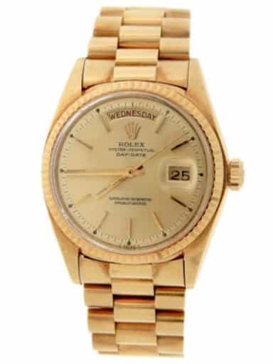 Mens Rolex 1803 18K Gold Day-Date President Watch Champagne Dial (SKU 4176151AMT)