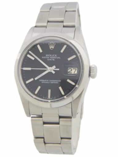 Mens Rolex Stainless Steel Date Model Ref. 1500 with a Black Dial (SKU 1456347AMT)