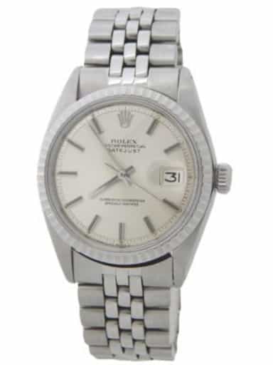 Mens Rolex Stainless Steel Datejust Watch with Silver Dial 1603 (SKU 3368493AMT)
