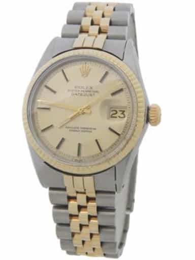 Mens Rolex Two-Tone Datejust Watch with Gold Champagne Dial 1601 (SKU 1252423JAMT)