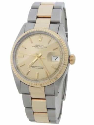 Mens Rolex Two-Tone Yellow Gold/ Stainless Steel Datejust Champagne Dial 1601 (SKU 2759434AMT)