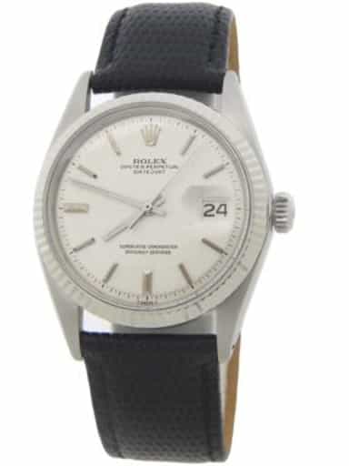 Mens Rolex Stainless Steel Datejust Watch Silver Linen Dial 1601 (SKU 3331925BLAMT)
