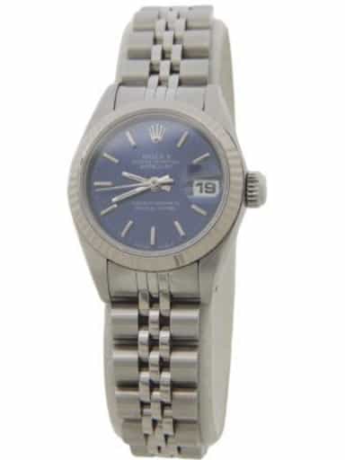 Ladies Rolex Stainless Steel Datejust with Blue Dial 69174 (SKU 8801222BAMT)
