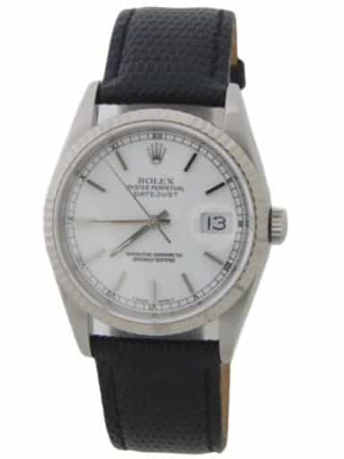 Mens Rolex Stainless Steel Datejust 16234 Watch White Dial (SKU W283113BLAMT)