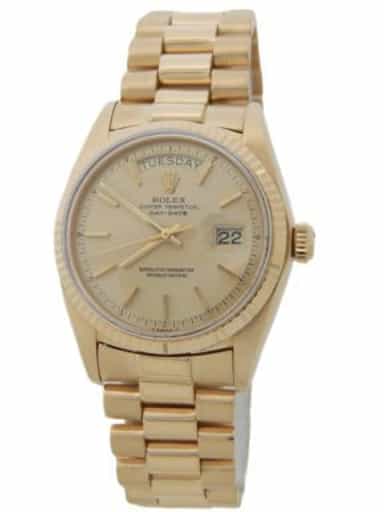 Mens Rolex 18K Yellow Gold Day-Date President Watch Model 1803 (SKU 3029889CAMT)