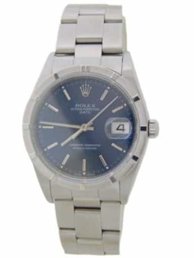 Mens Rolex Stainless Steel Date Watch Blue Dial 15210 (SKU F763989AMT)