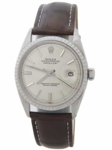 Mens Vintage Rolex Stainless Steel Datejust Silver Ref. 1603 (SKU 965023AMT)