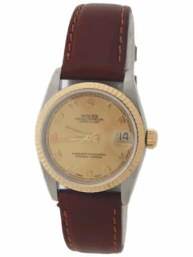 Mid Size Rolex Two-Tone 18K/SS Datejust 68273 Champagne Arabic Dial (SKU S195952AMT)