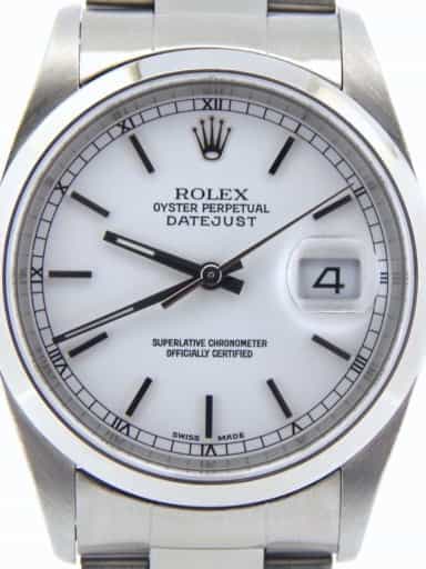 Mens Rolex Stainless Steel Datejust White  16200 (SKU BBY485331BMT)