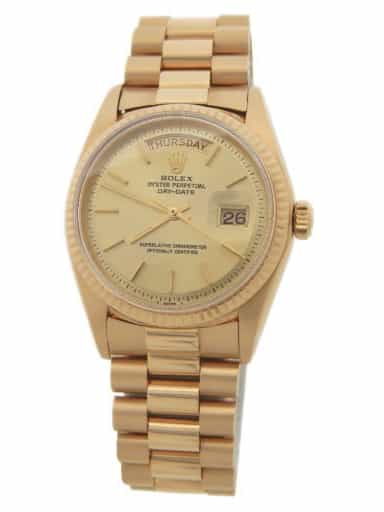 Mens Rolex 18K Gold Day-Date President Champagne Dial 1803 (SKU 4072744AMT)