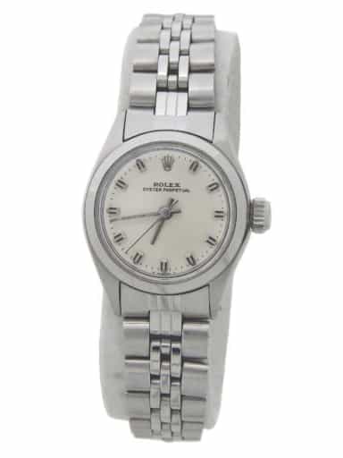 Ladies Rolex Stainless Steel Oyster Perpetual Silver 6618 (SKU 6618FJAMT)