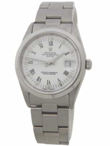 Mens Rolex Stainless Steel Date White Roman Dial 15200 (SKU U568256AMT)
