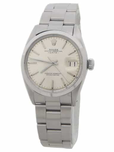Vintage Mens Rolex Stainless Steel Date Model 1500 Watch with Silver Dial (SKU 1227947AMT)