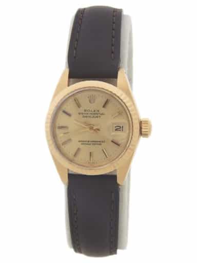 Ladies Rolex 18K Yellow Gold Datejust Champagne Dial 6917 (SKU 6525310AMT)