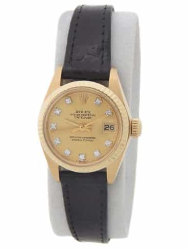 Ladies Rolex 18K Yellow Gold Datejust Champagne Diamond Dial 6917 (SKU 7318201AMT)